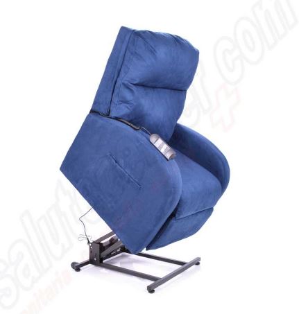 fauteuil letizia en microfibre bleu surélevé