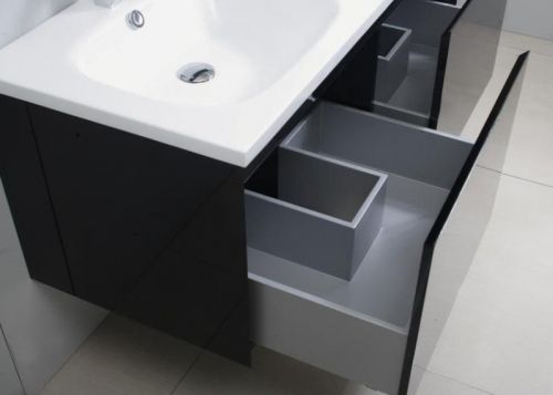 Muebles de baño Zeus 120 negro brillante con espejo pd.