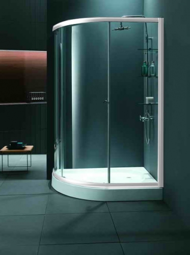 Cabina de ducha: Mampara de Ducha Semicircular, vidrio opaco, 80x80 90x90 -  BOX014