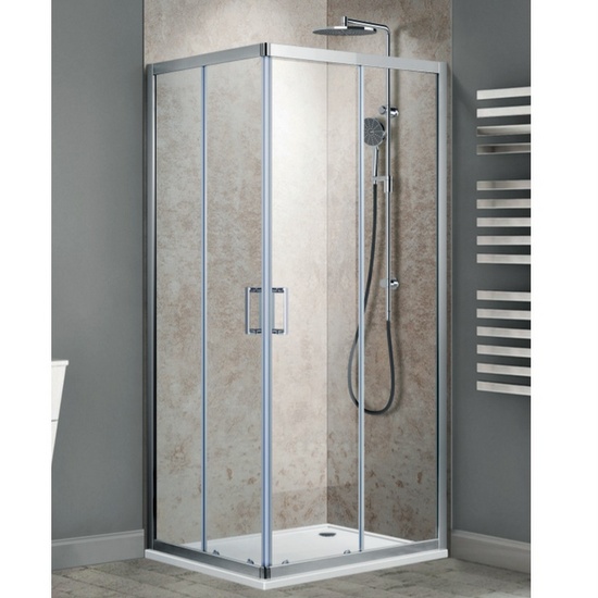 Gordon Glass® Toallero para puerta corrediza de ducha con marco cromado de  25 pulgadas de largo con soportes acrílicos transparentes