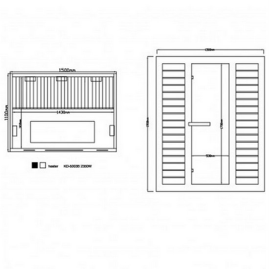 Sauna de infrarrojos 132x102 cm para dos personas 6 radiadores de espectro  completo radio bluetooth y