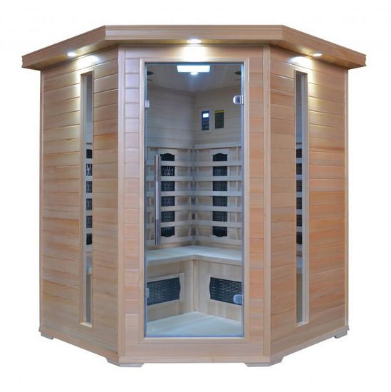 Sauna de infrarrojos de 2 plazas en madera con cromoterapia NARVIK